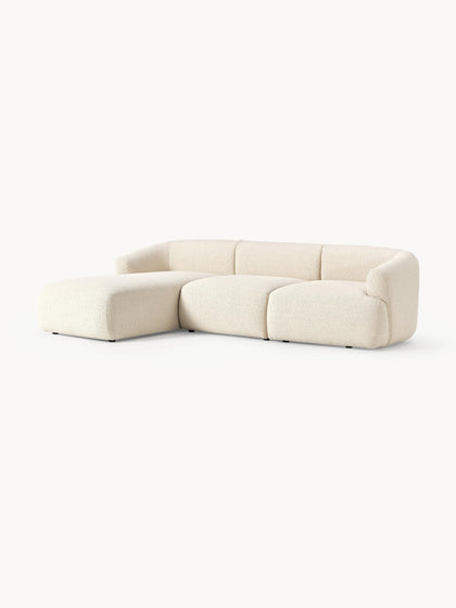 Westwing Collection Modulares Bouclé-Ecksofa Sofia (3-Sitzer) Bis zu 65% Rabatt