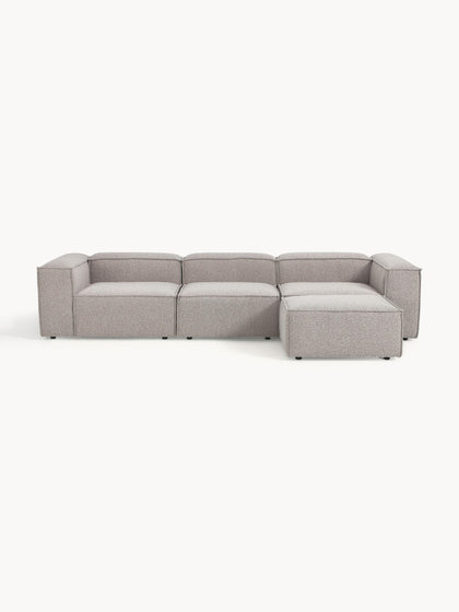 Westwing Collection Modulares Sofa Lennon (4-Sitzer) aus Bouclé mit Hocker (links/rechts) Bis zu 55% Rabatt
