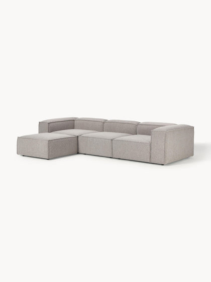 Westwing Collection Modulares Sofa Lennon (4-Sitzer) aus Bouclé mit Hocker (links/rechts) Bis zu 55% Rabatt