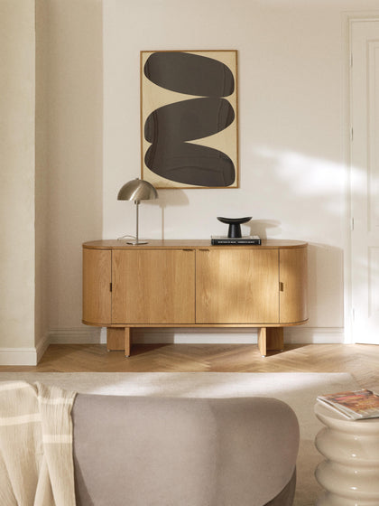 Westwing Collection Holz-Sideboard Zumi mit abgerundeten Ecken Discount Store für neue Produkte