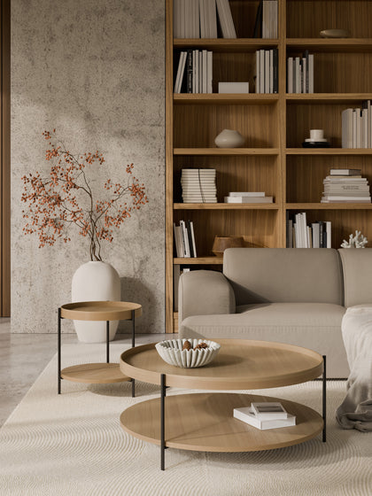 Westwing Collection Runder Holz-Couchtisch Renee im Angebot