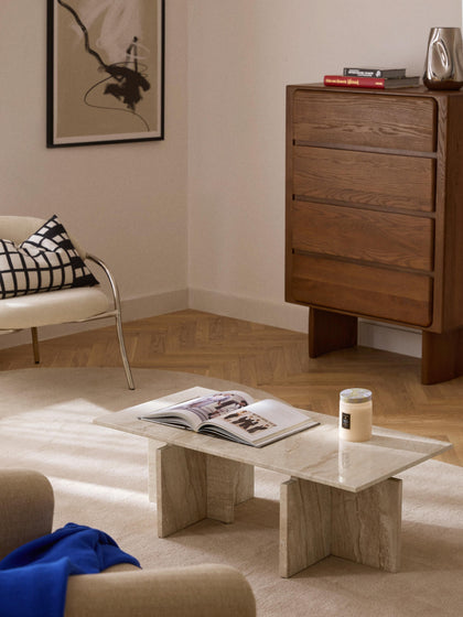 Westwing Collection Couchtisch Marisa aus Travertin Versandkostenfrei