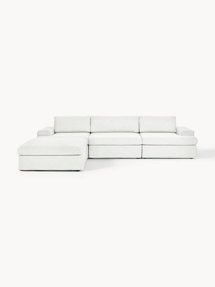 Westwing Collection Modulares Sofa Russell (4-Sitzer) mit Hocker (links/rechts) Räumungsverkauf