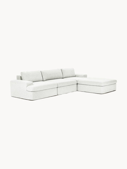 Westwing Collection Modulares Sofa Russell (4-Sitzer) mit Hocker (links/rechts) Räumungsverkauf