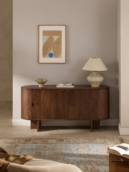 Westwing Collection Holz-Sideboard Zumi mit abgerundeten Ecken Neueste Stile