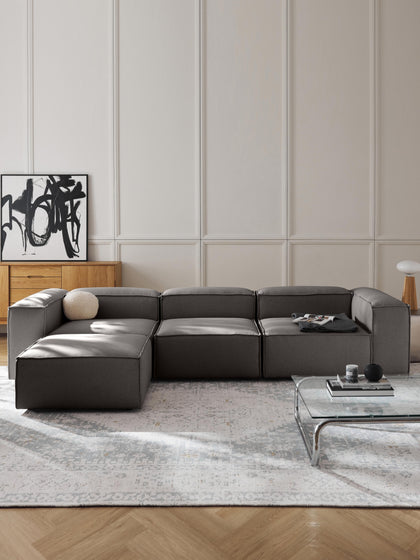 Westwing Collection Modulares Sofa Lennon (4-Sitzer) mit Hocker (links/rechts) Im Verkauf