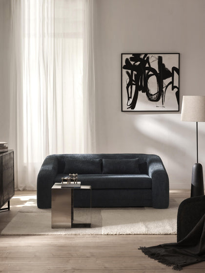 Westwing Collection Schlafsofa Eliot (2-Sitzer) aus Teddy-Bouclé 50% Rabatt für begrenzte Zeit