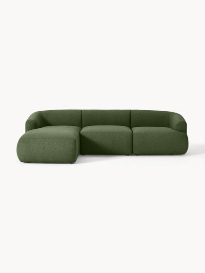 Westwing Collection Modulares Bouclé-Ecksofa Sofia (3-Sitzer)