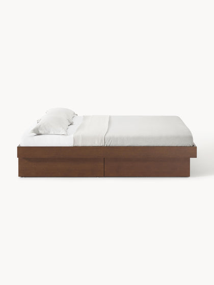 Westwing Collection Holzbett Sato mit Schubladen Schlussverkauf