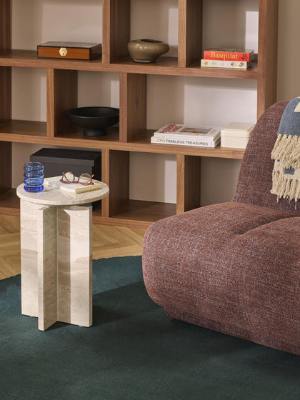 Westwing Collection Runder Beistelltisch Marisa aus Travertin Letzte 2 Tage