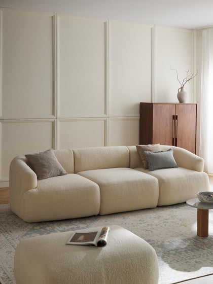 Westwing Collection Modulares Teddy-Sofa Sofia (3-Sitzer) Nur noch ein Tag übrig