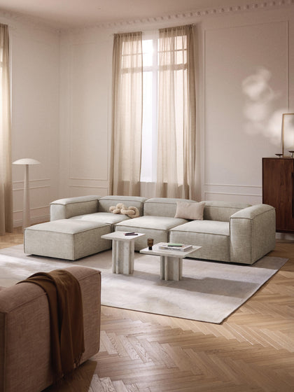Westwing Collection Sofa-Hocker Lennon aus Leinen-Mix Online