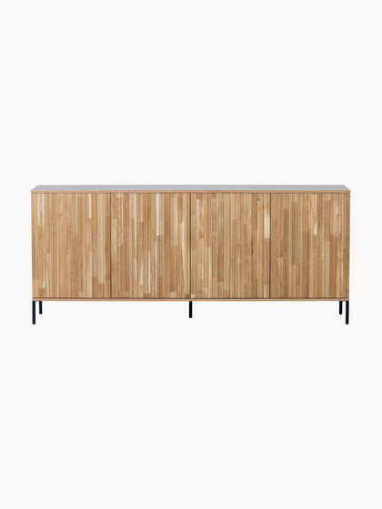 Westwing Collection Sideboard Avourio aus Eichenholz mit geriffelter Front Fabrikverkauf