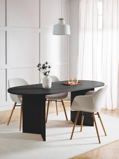 Westwing Collection Ovaler Holz-Esstisch Toni 200 x 90 cm Großer Ausverkauf