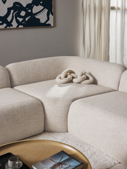 Westwing Collection Abgerundetes Eckmodul Wolke aus Bouclé Valentinstagsangebot