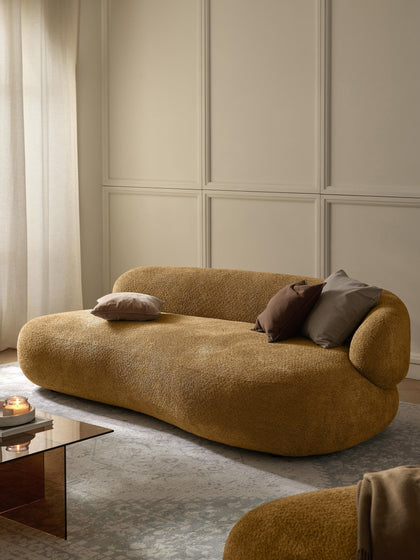 Westwing Collection Sofa Alba (3-Sitzer) aus Teddy-Bouclé Große Rabatte