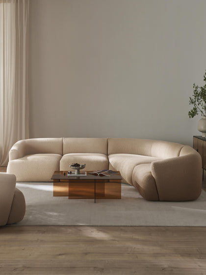 Westwing Collection Modulares Bouclé-Ecksofa Sofia (4-Sitzer) Sonderangebote