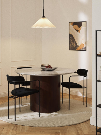 Westwing Collection Runder Marmor-Esstisch Abby Ø 120 cm Bis zu 60% Rabatt