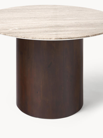 Westwing Collection Runder Marmor-Esstisch Abby Ø 120 cm Bis zu 60% Rabatt
