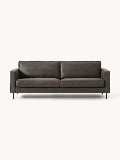 Westwing Collection Sofa Hunter (3-Sitzer) aus recyceltem Leder Schlussverkauf