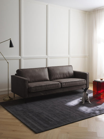 Westwing Collection Sofa Hunter (3-Sitzer) aus recyceltem Leder Schlussverkauf