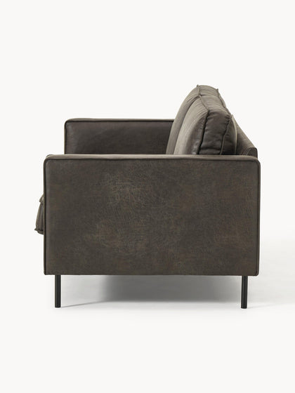 Westwing Collection Sofa Hunter (3-Sitzer) aus recyceltem Leder Schlussverkauf