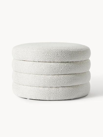 Westwing Collection XL Bouclé-Polsterhocker Alto mit Stauraum Blitzverkäufe