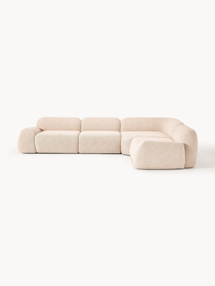 Westwing Collection Modulares Ecksofa Wolke (4-Sitzer) aus Bouclé Großer Ausverkauf
