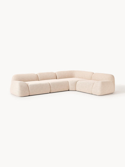 Westwing Collection Modulares Ecksofa Wolke (4-Sitzer) aus Bouclé Großer Ausverkauf