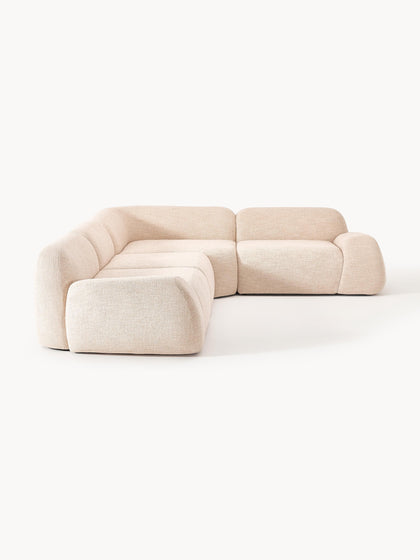 Westwing Collection Modulares Ecksofa Wolke (4-Sitzer) aus Bouclé Großer Ausverkauf