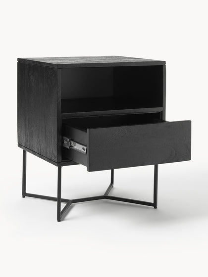 Westwing Collection Nachttisch Luca aus Mangoholz mit Schublade Heißer Verkauf