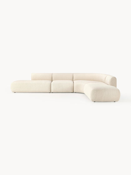Westwing Collection Modulares Bouclé-Ecksofa Sofia (4-Sitzer) Kauf eins, bekomm eins gratis