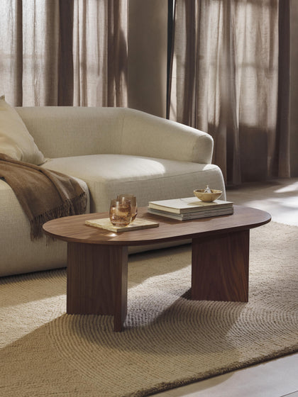 Westwing Collection Ovaler Holz-Couchtisch Toni Begrenzte Freigabe