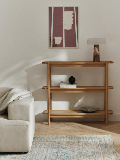 Westwing Collection Niedriges Holz-Regal Libby Neueste Stile