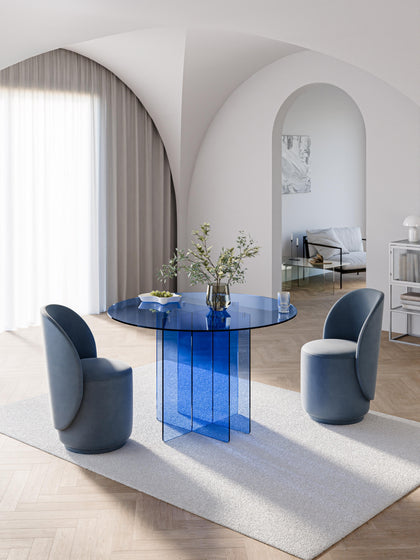 Westwing Collection Runder Glas-Esstisch Anouk Ø 100 cm Letzte 2 Tage