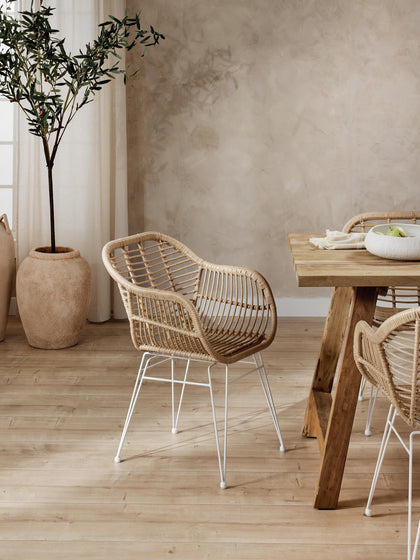 Westwing Collection Polyrattan-Armlehnstühle Costa 2 Stück Schlussverkauf