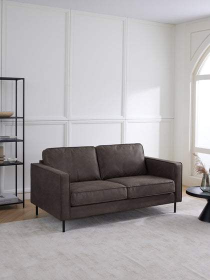 Westwing Collection Sofa Hunter (2-Sitzer) aus recyceltem Leder Begrenztes Angebot
