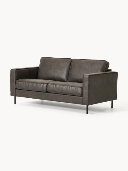 Westwing Collection Sofa Hunter (2-Sitzer) aus recyceltem Leder Begrenztes Angebot