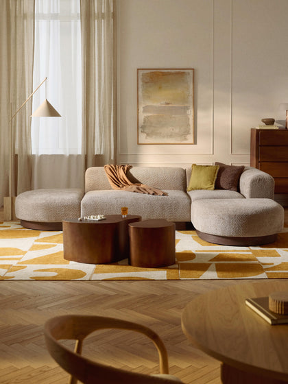 Westwing Collection Modulares Ecksofa Natalie aus Teddy-Bouclé Preisnachlass