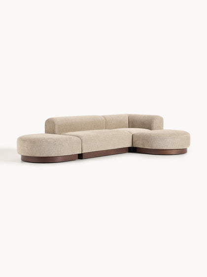 Westwing Collection Modulares Ecksofa Natalie aus Teddy-Bouclé Preisnachlass