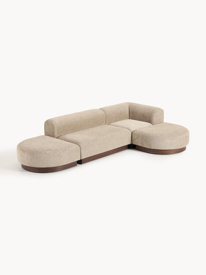 Westwing Collection Modulares Ecksofa Natalie aus Teddy-Bouclé Preisnachlass