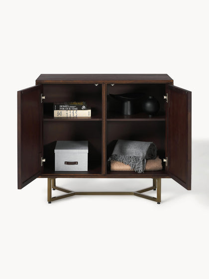 Westwing Collection Sideboard Luca aus Mangoholz mit Fischgrät-Muster Saisonschlussverkauf