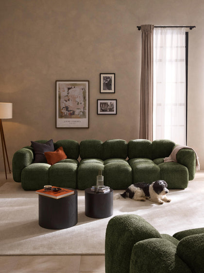 Westwing Collection Modulares Sofa Tayla (4-Sitzer) aus Teddy-Bouclé Vatertagsangebot
