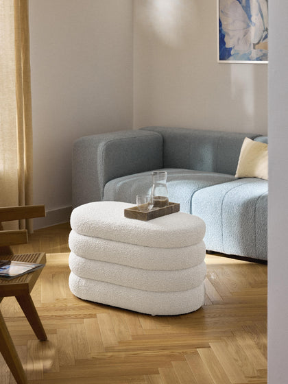 Westwing Collection Kleine Bouclé-Polsterbank Alto mit Stauraum Bestseller