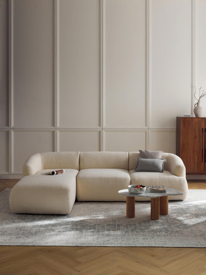 Westwing Collection Modulares Teddy-Ecksofa Sofia (3-Sitzer) 50% Rabatt mit kostenlosem Versand