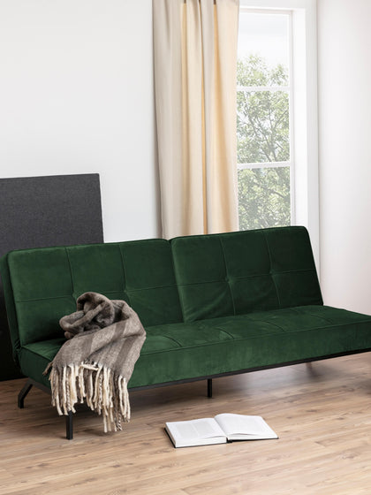Westwing Collection Samt-Schlafsofa Perugia (3-Sitzer) 50% Rabatt für begrenzte Zeit
