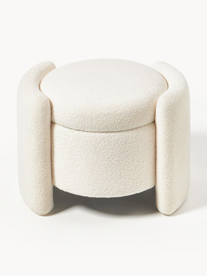 Westwing Collection Teddy-Polsterhocker Benji mit Stauraum Schlussverkauf