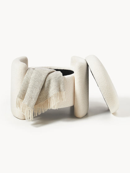 Westwing Collection Teddy-Polsterhocker Benji mit Stauraum Schlussverkauf