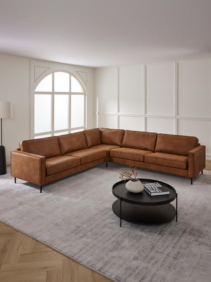 Westwing Collection Wohnlandschaft Hunter aus recyceltem Leder Günstig kaufen