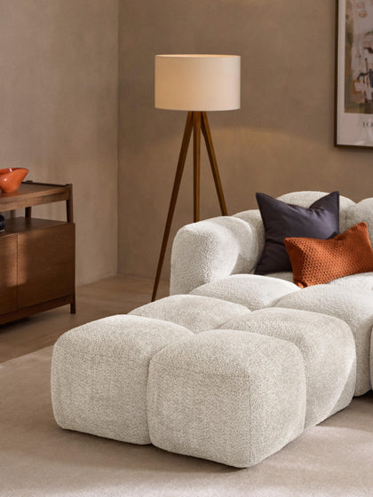 Westwing Collection Sofa-Hocker Tayla aus Teddy-Bouclé Flash Sale